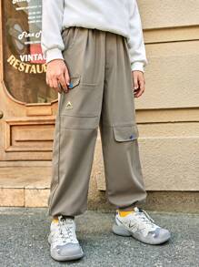 SHEIN Jungen Luftige, Mücken-Abweisende Cargo Hosen mit Weitem Bein für den Sommer