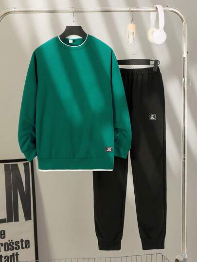 2 件青少年男童休闲长袖套装