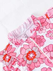 1 bộ đồ bơi một mảnh dài tay in hoa cho bé gái - Nhiều màu - Xem 6