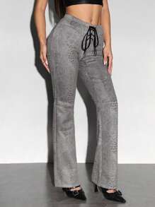 Flirla Damesmode uitlopende broek met dierenprint