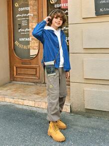 SHEIN Jungen Luftige, Mücken-Abweisende Cargo Hosen mit Weitem Bein für den Sommer