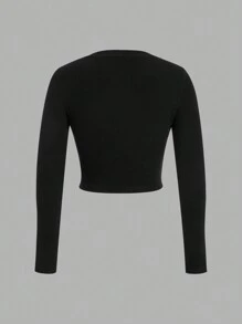 SHEIN EZwear 3 chiếc áo lót dài tay lót nhiệt, có gân thời trang thu/đông cho nữ - Nhiều màu - Xem 3