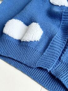 SHEIN Unity 女士拼色运动印花拉链开衫 - 藍色 - 查看 6