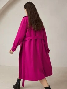 BizChic Áo khoác dài tay đơn giản màu trơn giản dị dành cho nữ, trang phục công sở thường ngày mùa thu dành cho nữ - Màu Hồng Tươi - Xem 6