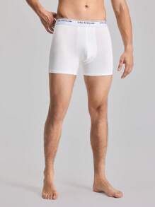 EasyFave 5 piezas/paquete Calzoncillos con cintura elástica con diseño de letra para hombres - Multicolor - Ver 4