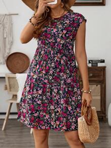 EMERY ROSE Women Floral Mini Dress Casual Beach Vacation - Multicolor - View 1