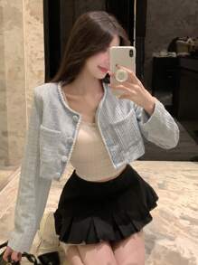 DAZY 女士优雅短款外套，适合派对、返校、秋季穿着，女式外套