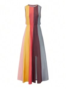 SHEIN LUNE Vestido sin mangas para mujeres - Multicolor - Ver 1