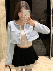 DAZY 女士优雅短款外套，适合派对、返校、秋季穿着，女式外套