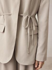 BizChic Women's Elegant Business Blazer And Pants Suit Fall Women Outfits Women Blazers - Khaki - View 5