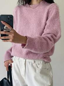 DAZY 女士温暖蓬松宽松套头衫，秋季女装