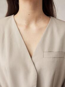 BizChic Women's Elegant Business Blazer And Pants Suit Fall Women Outfits Women Blazers - Khaki - View 7