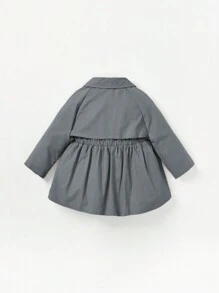 Cozy Pixies Omgeslagen kraag voor baby's, raglanmouwen, effen kleur, getailleerd, middellang lichtgewicht windjack