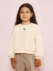 SUMWON 年轻女孩日常玩耍运动衫，带 Cargo Jogger 两件套，带品牌徽章 - 彩色 - 查看 3
