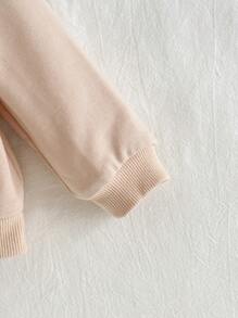 Cozy Pixies Áo nỉ dài tay cổ tròn in hoa cho bé gái - Màu be - Xem 5