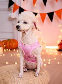 PETSIN 1pc Cute Rabbit & Pumpkin Print Pet Vest Costume For Cats And Dogs, Halloween Theme - Multicolor - View 4