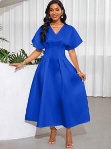 SHEIN Lady Vestidos de fiesta, atuendos de invitada de boda, conjuntos de verano - azul real - Ver 5