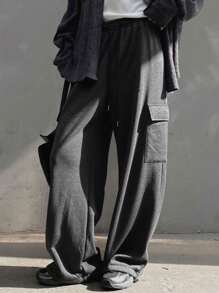 DAZY Women's Solid Color Casual Warm Fleece Sweatpants,Thermal Lined Fall,Winter Women Joggers - Dark Grey - View 8