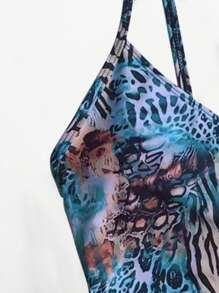 1pc Women Printed Pattern One Piece Bathing Suit Summer - Multicolor - View 3