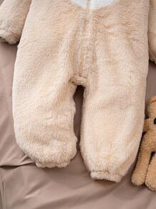 SHEIN Newborn Baby Unisex Rabbit Ear Romper, Autumn/Winter