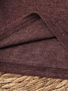 INAWLY 女士休闲标语和骷髅印花短袖圆领 T 恤，夏季图案 T 恤 - 酒紅色 - 查看 3