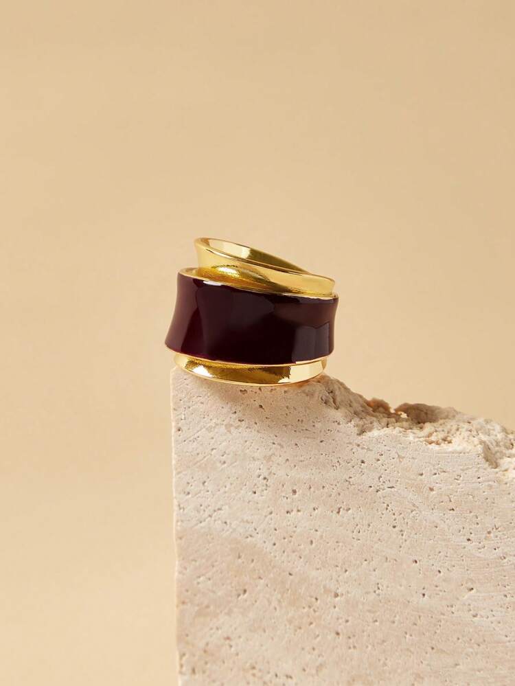 Vintage Chocolate Color Double Layer Open Ring