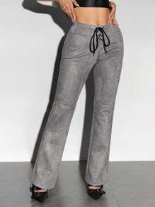 Flirla Damesmode uitlopende broek met dierenprint
