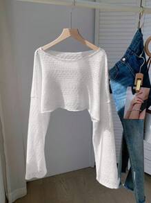 Comfortcana Áo lưới rộng rãi thường ngày cho nữ - trắng - Xem 7