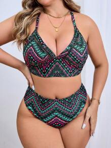 SHEIN Swim Curve Bộ bikini gợi cảm đi biển mùa hè Plus Size dành cho nữ - Nhiều màu - Xem 4