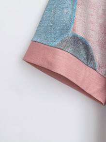 SHEIN LUNE 女士全印花圆领短袖 T 恤，夏季