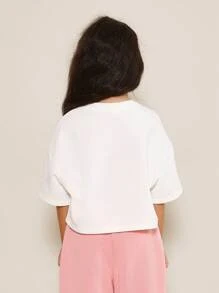 SUMWON Camiseta Boxy Fit para Meninas Jovens Conforto Diário com Estampa de Borboleta