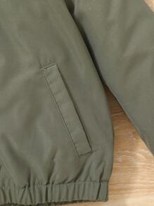 SHEIN Young Boy Casual Comfortable Hooded Thermal Lined Jacket,In Fall/Winter