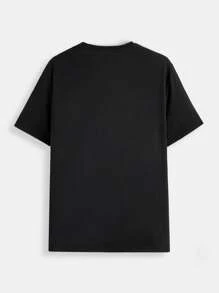 TOM & JERRY X SHEIN Men's Casual Cartoon & Letter Print Short Sleeve T-Shirt, Summer,Graphic Tee