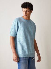 Manfinity VCAY Men Knitted Fashionable Daily Casual Loose Short Sleeve Sweater Style