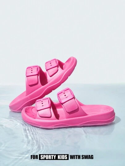 JNSQ 夏季时尚百搭粉色可爱沙滩室内/室外儿童拖鞋