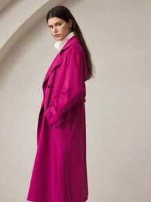 BizChic Áo khoác dài tay đơn giản màu trơn giản dị dành cho nữ, trang phục công sở thường ngày mùa thu dành cho nữ - Màu Hồng Tươi - Xem 7