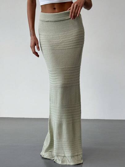 Aloruh Elegant Summer Crochet Skirt For Spring/Summer Vacation And Streetwear Outings In Fall/Winter