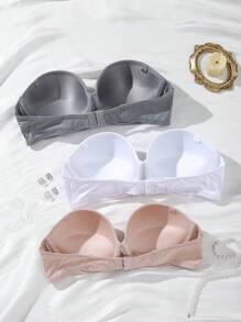 Snug Zone 3 piezas Set de sujetador tipo bustier de unicolor para mujer - Multicolor - Ver 2