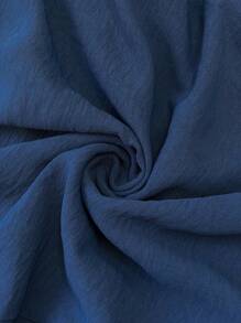 SHEIN LUNE Vestido holgado con cuello en V y dobladillo con volantes de unicolor para mujer talla grande, primavera y verano