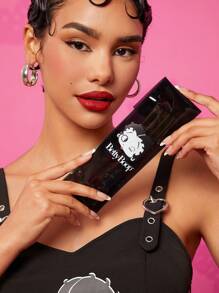 Betty Boop x SHEIN 4pcs Cartoon Character & Rose Pattern Eye Makeup Brushes Set With Storage Pouch, Gifts