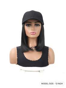 Baseball Cap With Synthetic Hair Extensions 10 Inches Straight Short Bob Hairstyle Adjustable Wig Hat For Women Girls - Multicolor - View 4
