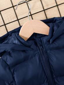 SHEIN Leap Crew Chaqueta con capucha informal tejida para bebé niño - Azul - Ver 4