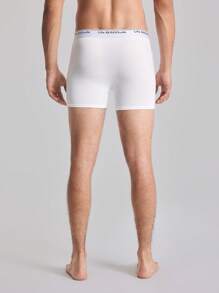 EasyFave 5 piezas/paquete Calzoncillos con cintura elástica con diseño de letra para hombres - Multicolor - Ver 2