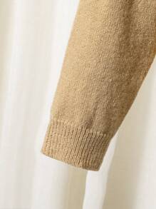 2 piezas Conjunto de suéter con capucha oversize y pantalones de punto con texto en inglés de estilo coreano para niños en otoño e invierno