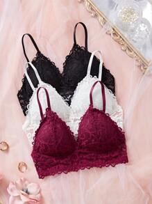 3 件套女士无钢圈运动文胸组合内衣 - 彩色 - 查看 4