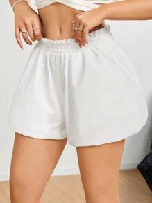 SHEIN SXY Pantalones blancos, pantalones bombacho de mujer - Blanco - Ver 3