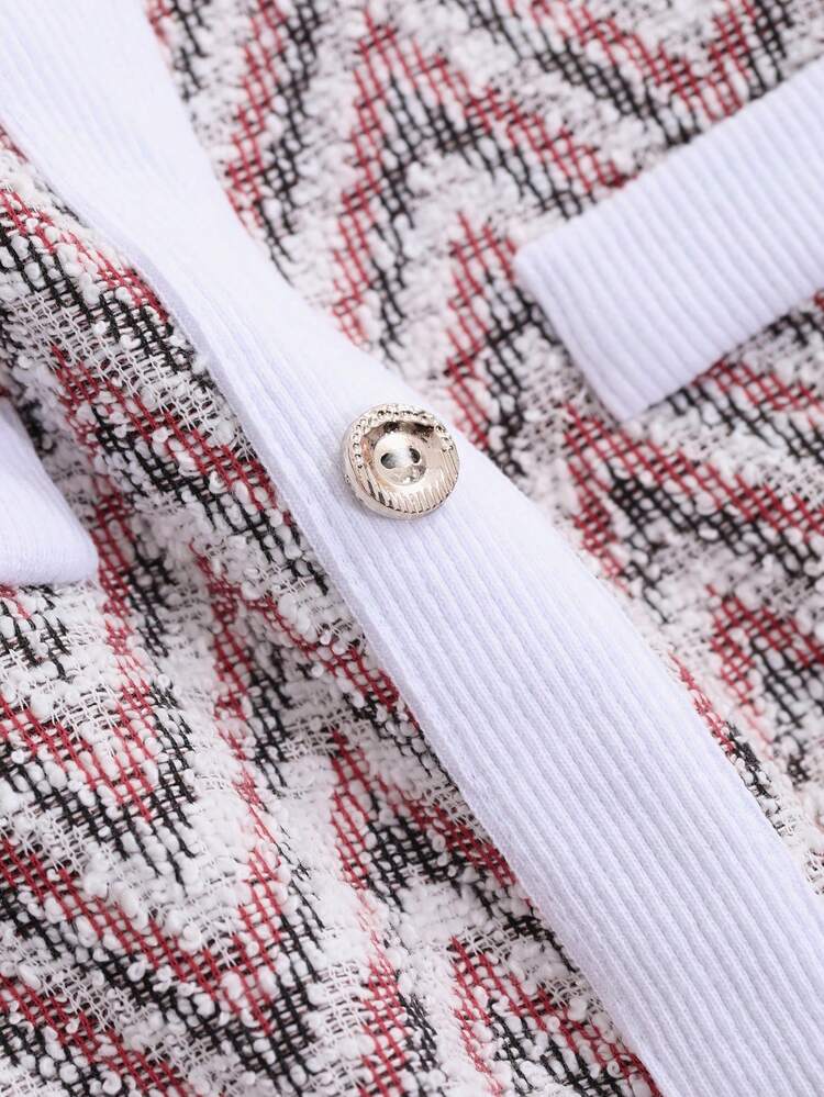 Elegant Office Round Neck Herringbone Short Sleeve T-Shirt, Suitable For Valentine's Day Summer