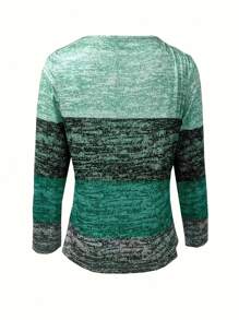 INAWLY Women Contrast Color Zip-Up Half-Placket Long Sleeve Casual T-Shirt, Spring/Summer Graphic Tees Women Tops For Spring Outfit