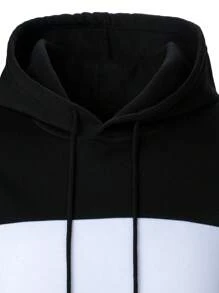 Manfinity Homme Sudadera con capucha de manga larga con bloques de color casual para hombre, para salir, casual, regalo para novio