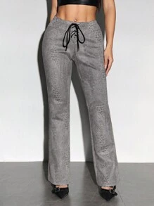 Flirla Damesmode uitlopende broek met dierenprint